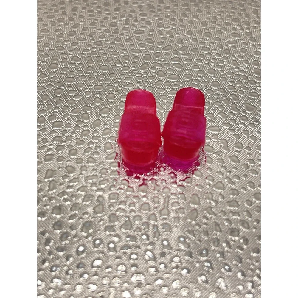 Barbie Doll Shoes Vintage Pink Jellies Jelly Translucent Platform Wedges 31‎